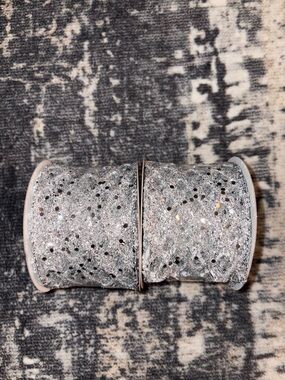 2 new Silver Glitter Decorative Ribbon Spools